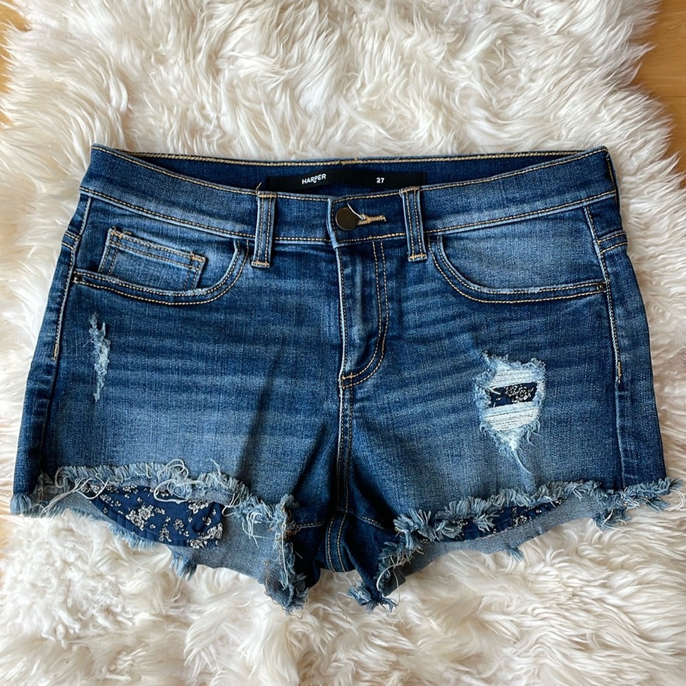 Harper distressed shorts, size 27